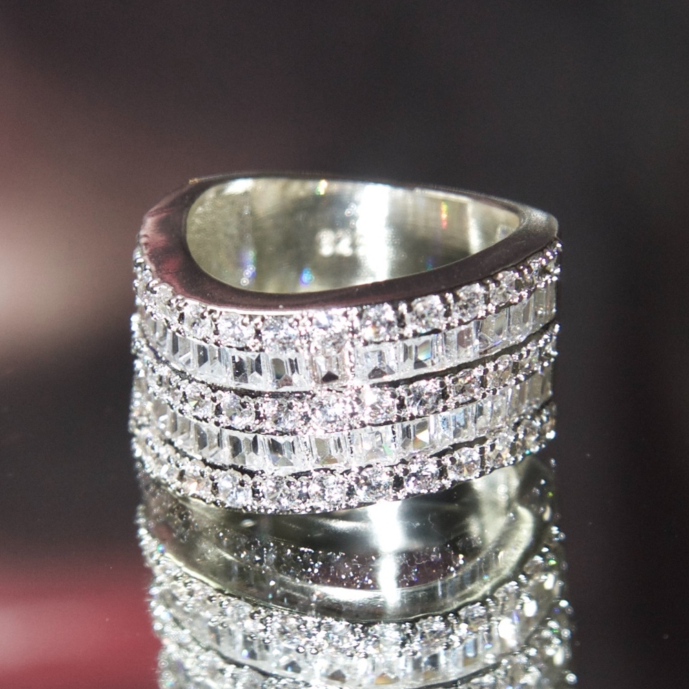 14kt Gold Dipped Swarovski Pave Chanel Ring